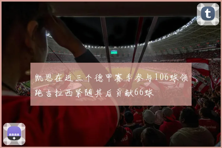 凯恩在近三个德甲赛季参与106球领跑吉拉西紧随其后贡献66球